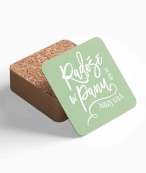 Podkładki korkowe Radość w Panu moją siłą