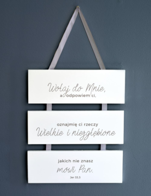 Tryptyk dekoracja Wołaj do mnie a odpowiem ci