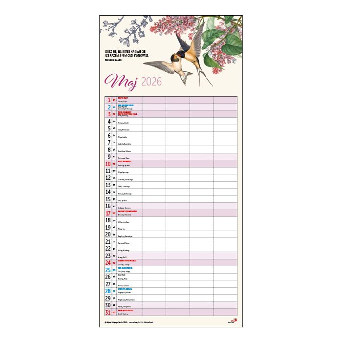 Kalendarz EP rodzinny mały - obrazek 3