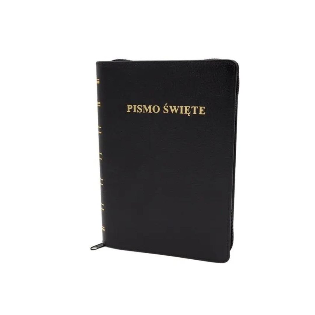 Biblia Warszawska średnia skóra zamek złocenia