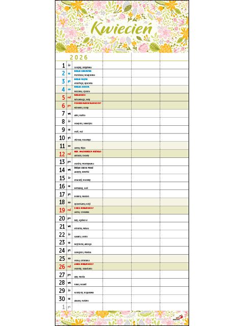 Kalendarz EP rodzinny mini - obrazek 2