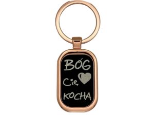 Brelok metalowy czarny Bóg cię kocha