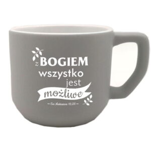 Kubek pastel Z Bogiem wszystko jest możliwe